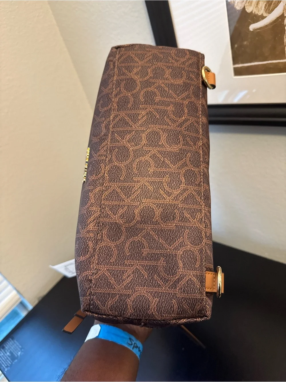 Calvin Klein monogram top-handle satchel bag